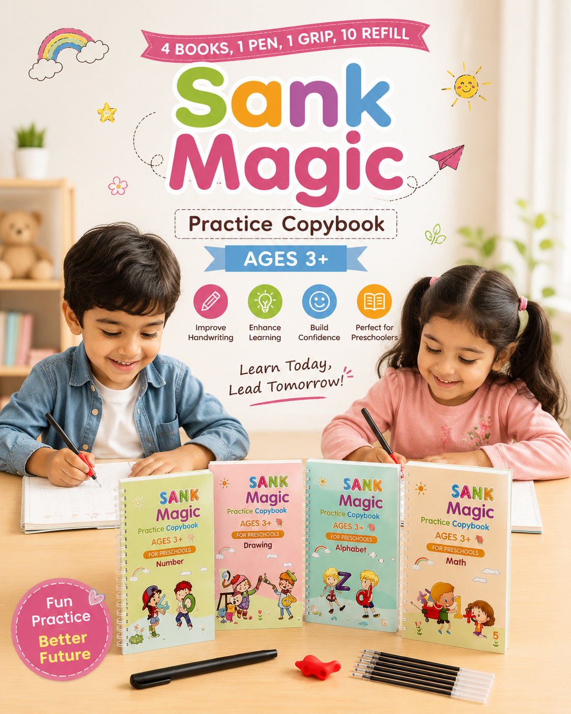 Sank Magic Practice Copybook (Pack of 4 )