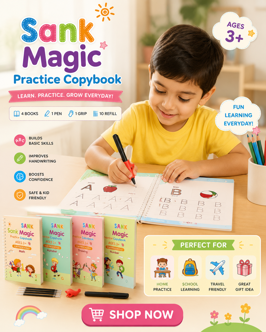 Sank Magic Practice Copybook (Pack of 4 )